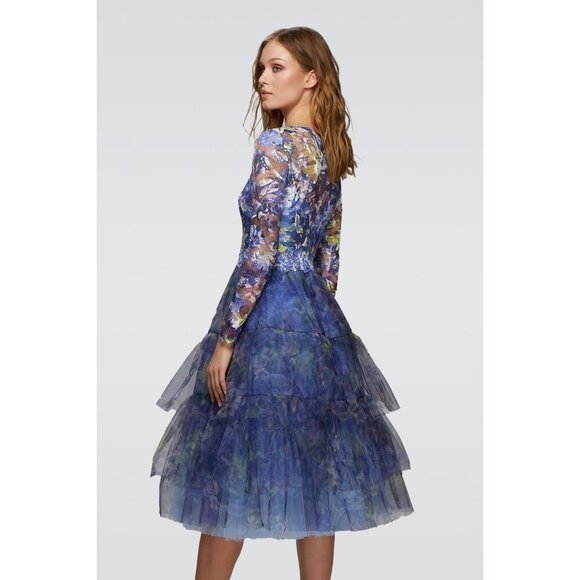 NEW Olvi's Printed Lace with Soft Tulle A-Line Midi Dress $1,720 - Picture 2 of 12
